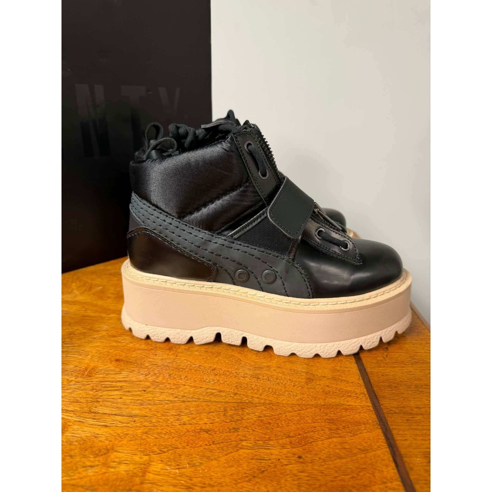 Puma Fenty Womens 8.5 Black Sneaker Boot Strap Rihanna Platform 365776 03